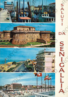 CARTOLINA  SENIGALLIA,ANCONA,MARCHE,RIVIERA ADRIATICA,FARO E BARCHE DA PESCA DELLA DARSENA,SPIAGGIA,VIAGGIATA 1996 - Senigallia