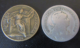Portugal - 2 Monnaies : 1 Escudo 1924 + 1 Escudo 1928 - Portugal