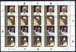 Argentina 2013 Pope Francisco Joint Issue W/Vatican Full Sheet Five Sets MNH - Unused Stamps