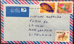 SOUTH AFRICA 2003 COVER TO LITHUANIA FISH ,BIRD ,ANIMAL STAMPS - Covers & Documents