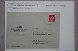 AH4 FRANCE BELLE LETTRE  1944  LORRAINE CEDEE A L ALLEMAGNE+AFFRANCH. INTERESSANT - Other & Unclassified