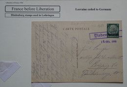 AH4 FRANCE BELLE CARTE 1940 LOTHRINGEN  A LEIPZIG+ LORRAINE CEDEE A L ALLEMAGNE++ PAIRE DE TP +AFF. INTERESSANT - Andere & Zonder Classificatie