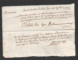 1735 AUMONE POUR MARIAGE DE PAULE CASTER DE RIBOUISSE AUDE / MARI JEAN DELONCLE  DE LAURABUC  CF DESCRIPTION C3229 - Manuscripts