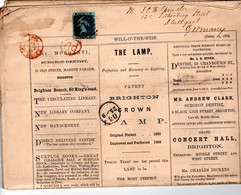 1868,2 P. On Complete Newspaper , London To Stuttgart In Germany ,  Rare ! #1585 - Briefe U. Dokumente