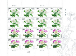 China 2021-18 Complete Big Sheet Of "Hibiscus Arborescens", MNH,VF,Post Fresh - Ongebruikt