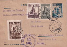 POLOGNE 1947   ENTIER POSTAL/GANZSACHE/POSTAL CARTE CENSUREE DE RADOM - Stamped Stationery