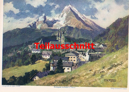 D101 2074 Hans Maurus Berchtesgaden Watzmann Kunstblatt 35x25 Cm Druck 1929 !! - Other & Unclassified
