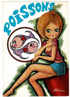 - CP- Astrologie - Signes Du Zodiaque - Style Jeune Fille Sexy - Poissons - - Astrologie