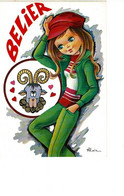 - CP- Astrologie - Signes Du Zodiaque - Style Jeune Fille Sexy - Bélier - - Astrologie