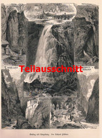 D101 2087 Richard Püttner Golling Umgebung Kunstblatt 23x33 Cm Druck 1880 !! - Other & Unclassified