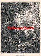 D101 2093 Gustav Closs Salzburg Stadtbild Kunstblatt 23x33 Cm Druck 1880 !! - Other & Unclassified