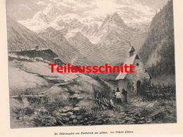 D101 2095 Richard Püttner Einödsbach Mädelegabel Kunstblatt 33x23 Cm Druck 1880 !! - Other & Unclassified
