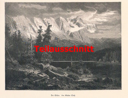 D101 2106 Gustav Closs Eibsee Zugspitze Kunstblatt 33x23 Cm Druck 1880 !! - Other & Unclassified