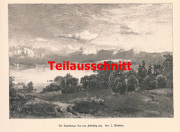 D101 2109 Josef Wopfner Starnberger See Feldafing Kunstblatt 33x23 Cm Druck 1880 !! - Other & Unclassified