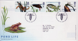 GB First Day Cover To Celebrate Pond Life  2001 - 2001-10 Ediciones Decimales