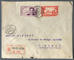 Sénégal N°125 Et 151sur Enveloppe Recommandée TAD KAOLACK, Sénégal 16.6.1939 Pour Dakar - (W1589) - Lettres & Documents