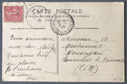 France N°129 Sur CPA D'Etables Côte Du Nord 15.8.1908 + TAD Perlé Pommerit-le-Vicomte - (W1591) - 1877-1920: Periodo Semi Moderno