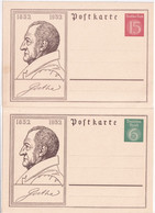 1932 - WEIMAR - 2 CARTES ENTIER GOETHE NEUVES - Postcards