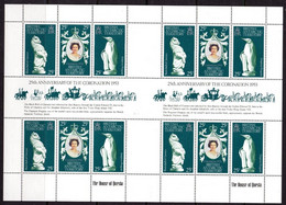 BRITISH ANTARCTIC TERRITORY BAT - 1978 CORONATION ANNIVERSARY DOUBLE SHEETLET UNCUT FINE MNH ** SG 86-88 X 4 - Unused Stamps