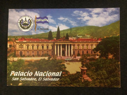 Postcard El Salvador, National Palace, San Salvador  2013 ( Rotary And Church Stamps) - El Salvador