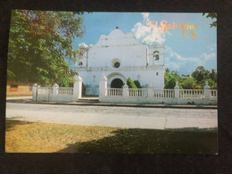 Postcard El Salvador, Colonial Church Texistepeque  2012 ( Rotary And Church Stamps) - El Salvador