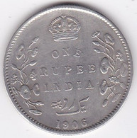 British India , One Rupee 1906 Calcutta , Edwards VII, En Argent, KM# 508 - India