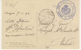 Comando Corpo D'Occupazione Della Cirenaica Su Cartolina Da Bengasi Per Modena Del 15/11/1912 (2 Immagini) - Cirenaica