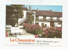 Publicité 71 Montbellet La Chaumière Hotel Restaurant Pub 3 Volets 14x10 Cm Pliée - Pubblicitari