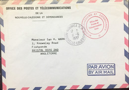 NOUVELLE - CALEDONIA 1977 COVER USED TO ENGLAND - Cartas & Documentos