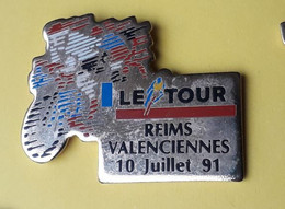 DD446 Pin's Vélo Cyclisme étape Reims Valenciennes Tour De France 91 Achat Immédiat - Cyclisme