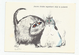 Cpm Ronald Searle De Droles De Chats Jeune Chatte Regrettant Déja La Puberté Ed Empreinte Paris - Otros & Sin Clasificación