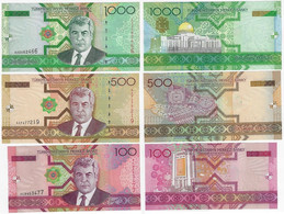 3 Banknote Turkmenistan 100 500 And 1.000 1000 1,000 Manat 2005 Pick-18 19 20 Uncirculated (catalog US$15.5) - Turkménistan