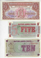 United Kingdom Great Britain 3 Banknote 5 10 New Pence 1 Pound 1956/72 Pick-M-29 47 88 Military British Armed Force Unc - British Troepen & Speciale Documenten