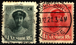 Luxembourg 1921 Mi 128-129 Grand Duchess Charlotte (3) - 1921-27 Charlotte Frontansicht