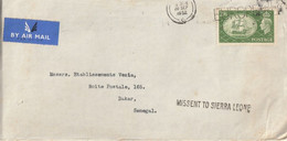 Lettre De Londres Pour Dakar " By Air Mail " + Griffe " Missent To Sierra Leone " TTB. - Lettres & Documents