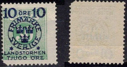 SWEDEN SCHWEDEN SUEDE 1916 10 Ö+ 20 Ö On Auf 30 öre  MI 104 MNH (**) Landsturm Landstorm Facit 122 - Neufs