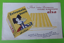 Buvard 14 - Entremets ALSA Alsacienne - état D'usage : Voir Photos - 21 X 13 Cm Environ - Vers Année 1960 - Cake & Candy