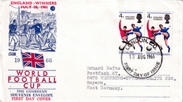 England 1966 Cover: Football Soccer Fussball Calcio; FIFA World Cup; Winners Overprint; London EC Cancellation - 1966 – England