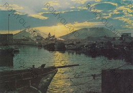 CARTOLINA  MARGHERITA DI SAVOIA,BARLETTA,PUGLIA,TRAMONTO SUL PORTO CANALE SULLO SFONDO MONTAGNE DI SALE,VIAGGIATA 1977 - Barletta