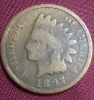 USA , 1 Cent ,1897 . Km 90a  , Agouz - 1859-1909: Indian Head