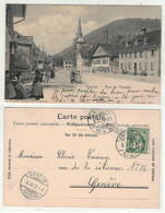 Suisse // Schweiz / Neuchâtel //  Fleurier, Rue Du Temple (cachet Linéaire TRAVERS) - Fleurier