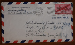 Courrier Air Mail Cincinnati Vers New-york 02-03-1945 - 1941-60