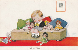 CPA Enfant  Garçonnet Poupée Doll Bambola Puppe Pop Jouet Jeu Illustrateur J. WILLS  2 Scans - Wills, John