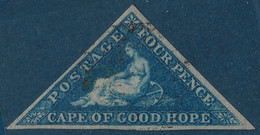 Cap Of Good Hope N°2 (deep/blue Gibbons N°2) 4 Pence Bleu Profond  Belles Marges Oblitéré Leger TTB Signé Brun & Calves - Cape Of Good Hope (1853-1904)