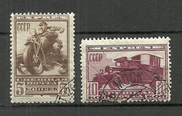 RUSSLAND RUSSIA 1932 Michel 407 - 408 Eilmarken Express Motorrad & Auto O - Used Stamps