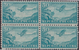 1931-52 CUBA REPUBLICA 1931 50c MNH AIR MAIL NATIONAL SERVICE AIRPLANE AVION. - Ungebraucht