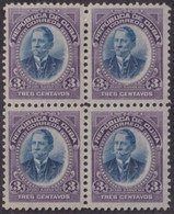 1910-195 CUBA REPUBLICA 1910 3c MNH JULIO SANGUILY ERROR DISPLACED CENTER PATRIOT. - Unused Stamps