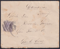 1884-H-65 CUBA SPAIN 1884 2 1/2c VIOLET ALFONSO XII FANCY CANCEL COVER TO SANTA CRUZ TENERIFE CANARIAS. - Voorfilatelie