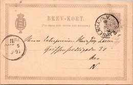 (3 C 17) Denmark - 1895 - Letter Card - Brev-kort - Brieven En Documenten