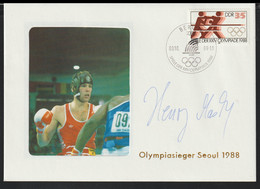 DDR Autograph Cover 1988 Seoul Olympic Games - Gold Henry Maske Boxing. Uncertain If Its Real Signature Or - Estate 1988: Seul